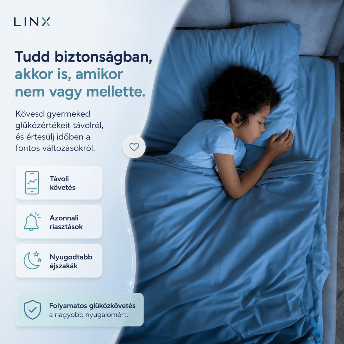 LinX CGM – távoli követés gyermekekhez (HU)